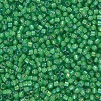 Miyuki delica Beads 11/0 - White lined green ab DB-1787